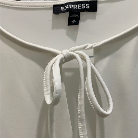 Express Off White, Ruffle, Cold Shoulder Top - Picture 4 of 4